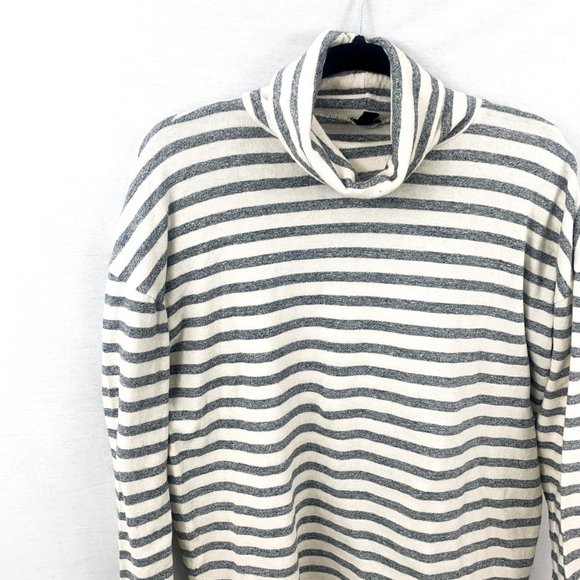 J. Crew Turtleneck striped cream sweater - Picture 2 of 5